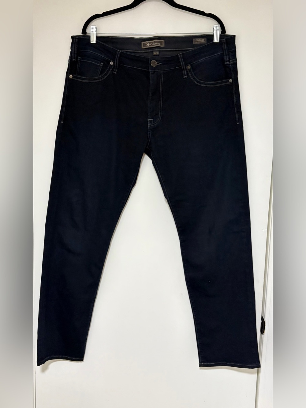 34 Heritage Men’s Courage Mid-Rise Straight Dark Wash Blue Denim Jeans Sz 38x30